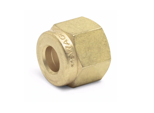 nut, 1/4 in, brass, 10/pk