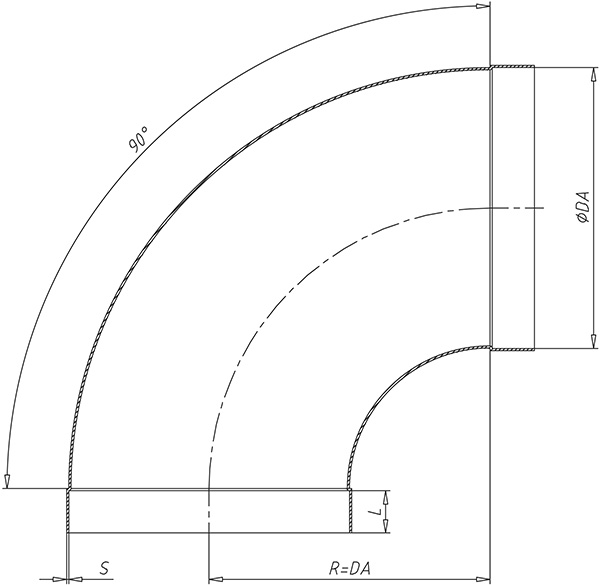 Beyaz PVC Dirsek Ø600 mm, 90°